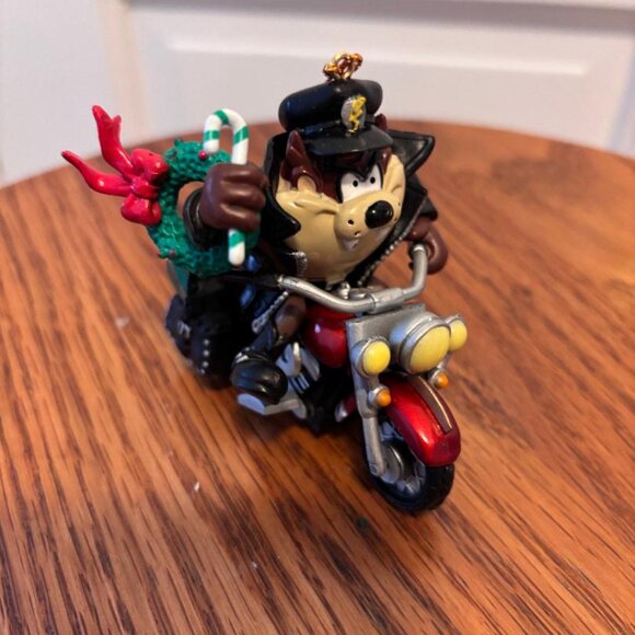 1999 Trevco Looney Tunes Taz Christmas Ornament Motorcycle Tasmanian Devil NIB - Picture 2 of 7